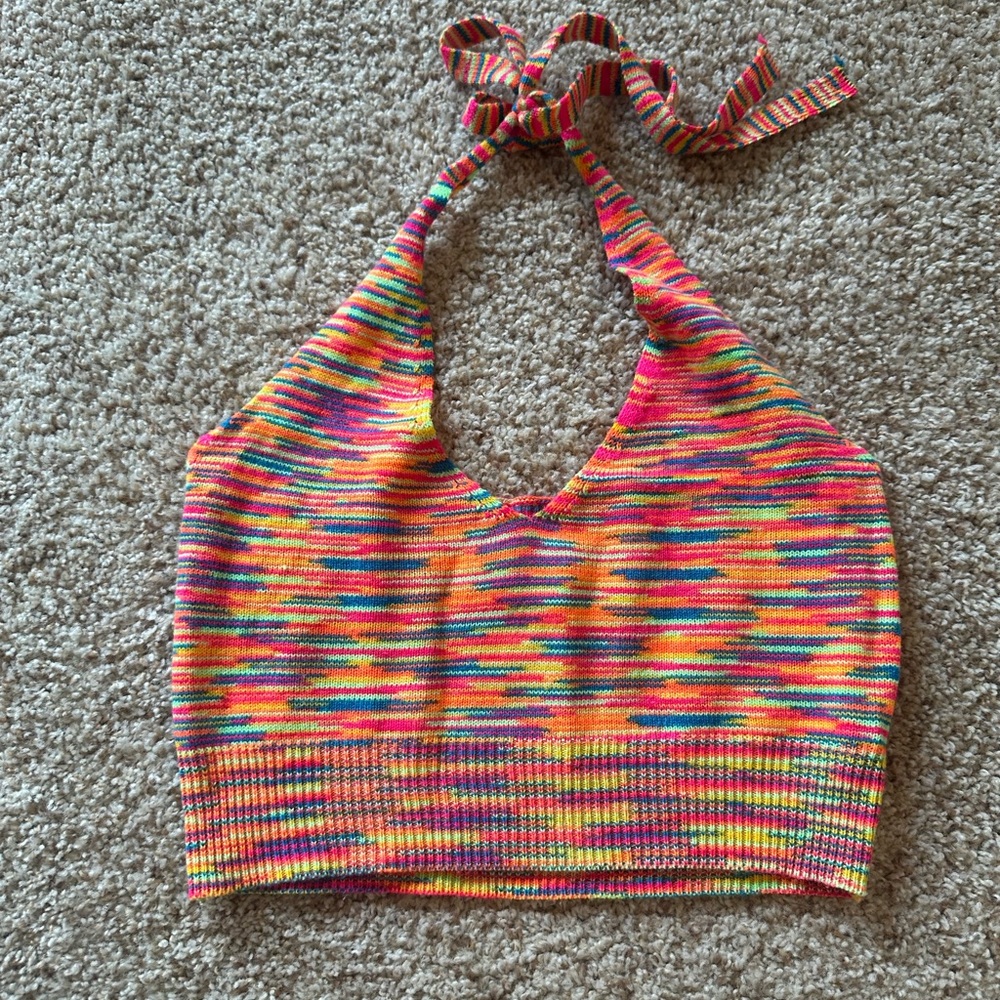 Colorful Knit Halter Top